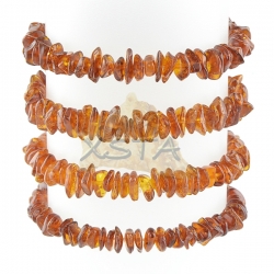 Dark cognac amber chips bracelet